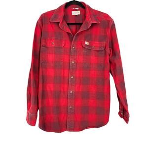 Carhartt Hubbard red plaid flannel shirt size medium